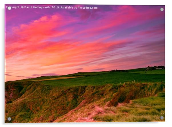 Dawn at Saltwick Bay Acrylic by David Hollingworth