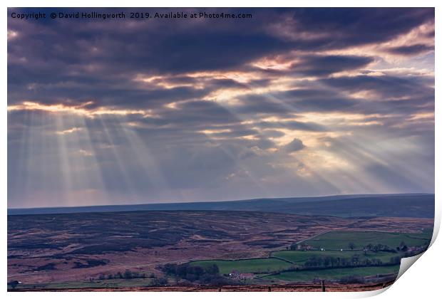 Skyscape North Yorkshire Moors Print by David Hollingworth