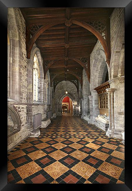 Cathedral Corridor Framed Print by Brian Beckett