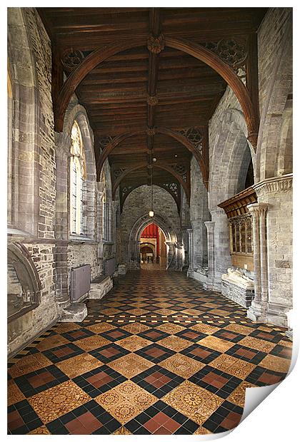 Cathedral Corridor Print by Brian Beckett