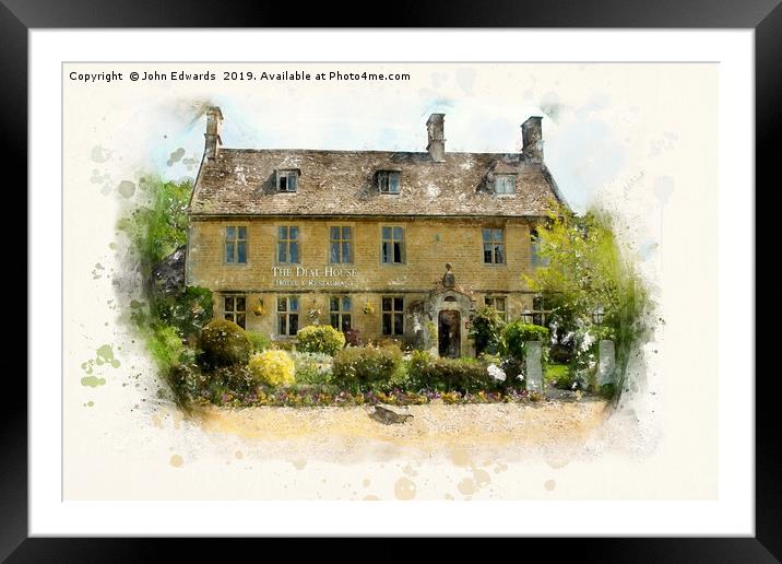 The Dial House, Bourton-on-The-Water Framed Mounted Print by John Edwards