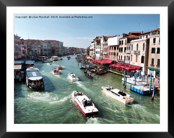 Grand Canal Venice.  Framed Mounted Print by Lilian Marshall