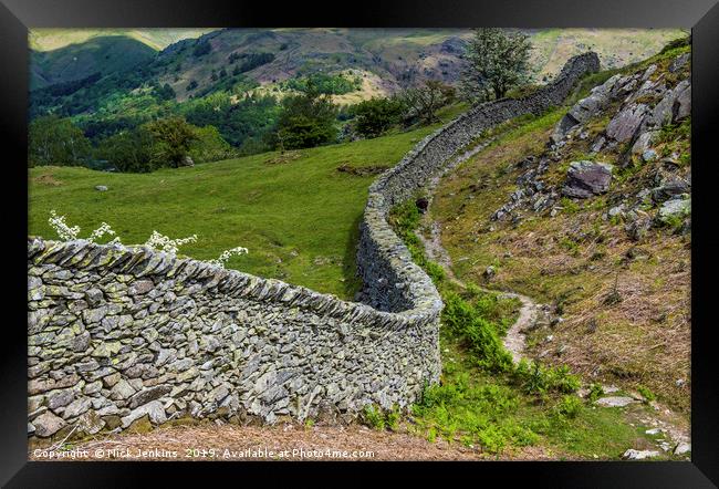 The Winding Drystone Wall Lake District Framed Print by Nick Jenkins