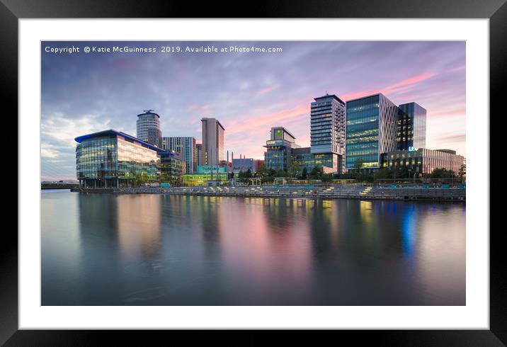 Sunset at Media City, Salford Quays Framed Mounted Print by Katie McGuinness