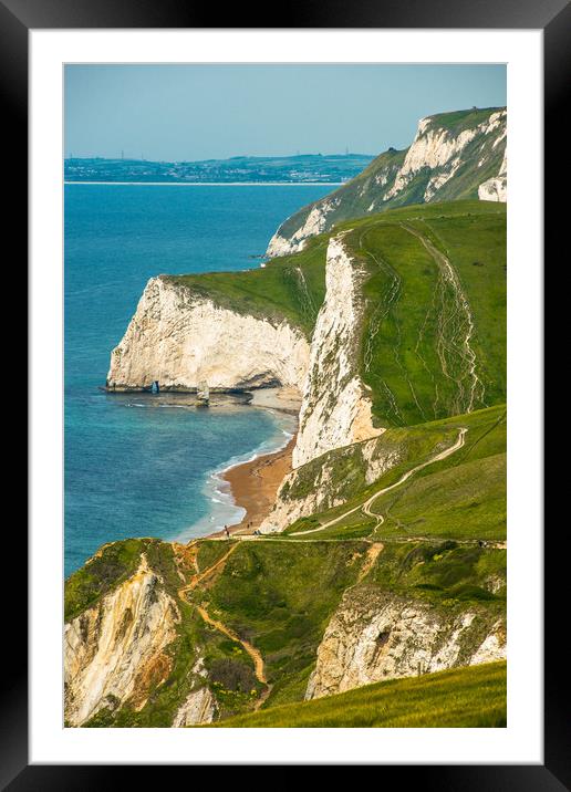 Jurassic coast scenery at Durdle door Framed Mounted Print by Andrew Michael