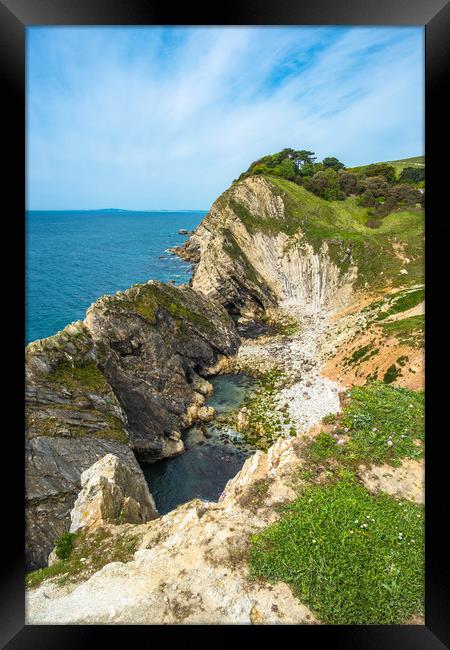 Stair Hole at Lulworth Cove Framed Print by Andrew Michael
