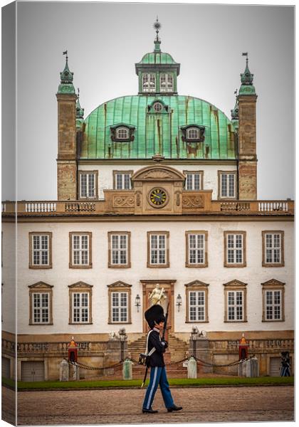 Fredensborg Palace Facade and Guard Canvas Print by Antony McAulay