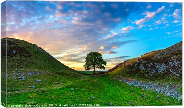 The Iconic Sycamore Gap Canvas Print by John Carson