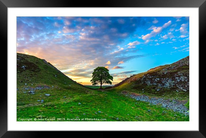 The Iconic Sycamore Gap Framed Mounted Print by John Carson