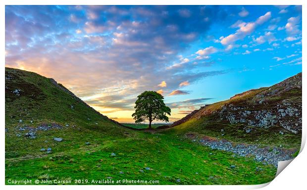 The Iconic Sycamore Gap Print by John Carson