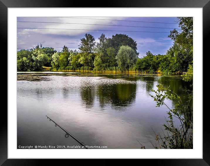 Fishing on the lake Framed Mounted Print by Mandy Rice