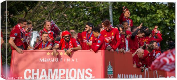 Liverpool FC 2019 Champions League parade Canvas Print by Jason Wells