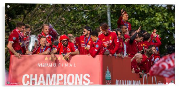 Liverpool FC 2019 Champions League parade Acrylic by Jason Wells