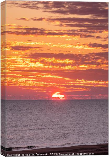 Norfolk Coast Red Sunrise Canvas Print by Neal Trafankowski