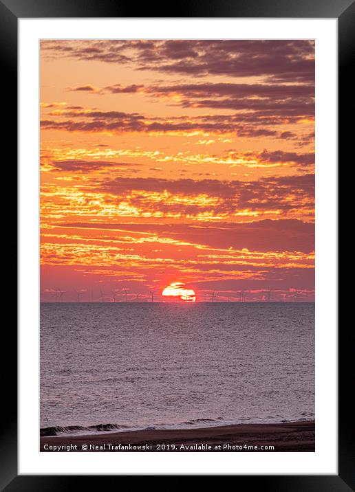 Norfolk Coast Red Sunrise Framed Mounted Print by Neal Trafankowski