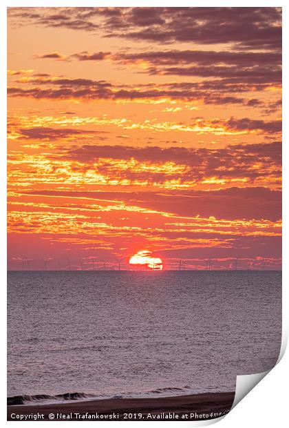 Norfolk Coast Red Sunrise Print by Neal Trafankowski