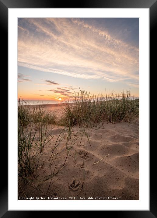 Holkham Beach Sand Dune Sunrise Framed Mounted Print by Neal Trafankowski