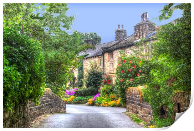 The village of Wycoller Colne Lancashire uk Print by Irene Burdell
