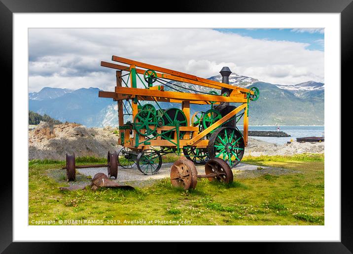 A Portable golKeystone Driller Machine in Haines. Framed Mounted Print by RUBEN RAMOS