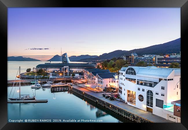 The Port of Molde at evening, Norway. Framed Print by RUBEN RAMOS