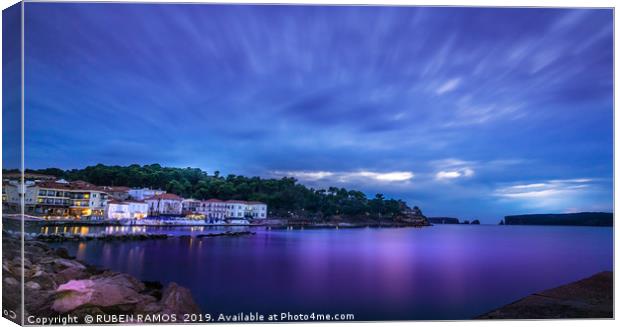 Panoramic view of the waterfront of Pylos, Greece. Canvas Print by RUBEN RAMOS