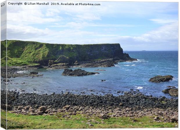 Giants Causeway Cliffs.  Canvas Print by Lilian Marshall