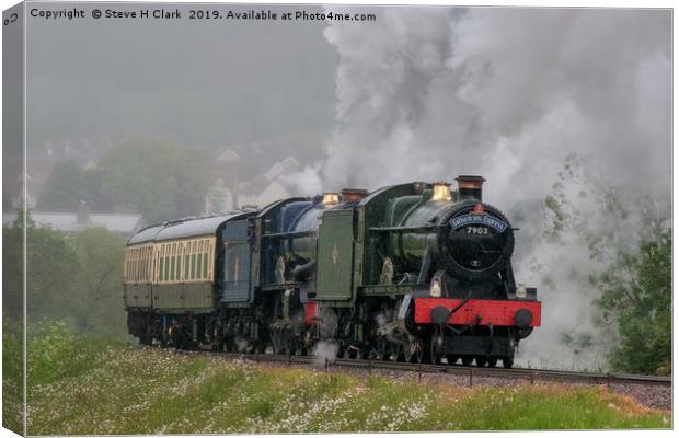 Foremarke Hall and King Edward II Double Header Canvas Print by Steve H Clark