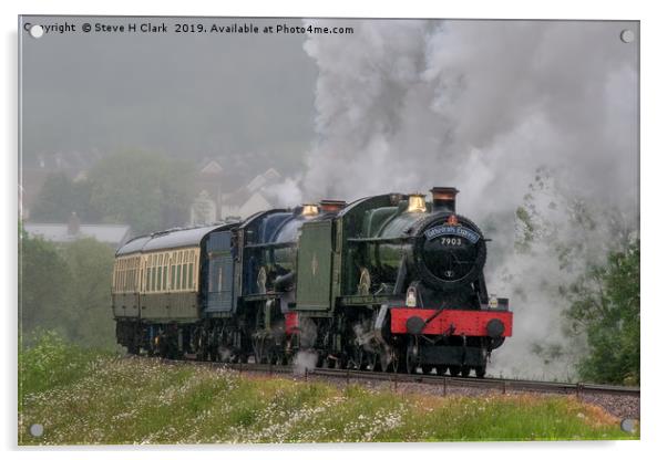 Foremarke Hall and King Edward II Double Header Acrylic by Steve H Clark