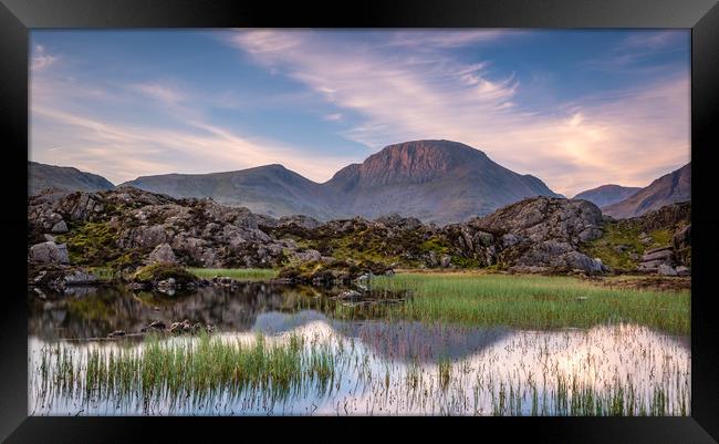 Reflections of Great Gable at Sunrise Framed Print by George Robertson