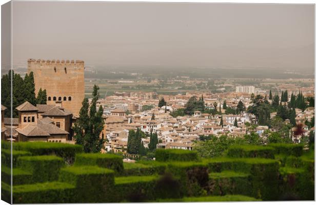 Granada view from Alhambra Canvas Print by Paulo Sousa