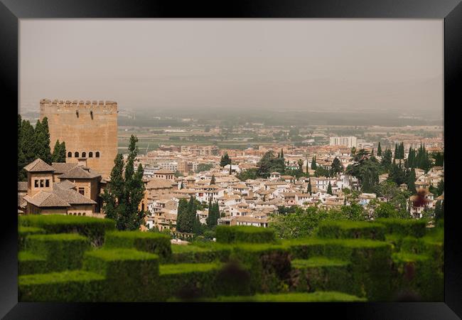 Granada view from Alhambra Framed Print by Paulo Sousa