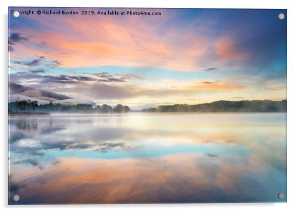 Loch Ard Sunrise Acrylic by Richard Burdon