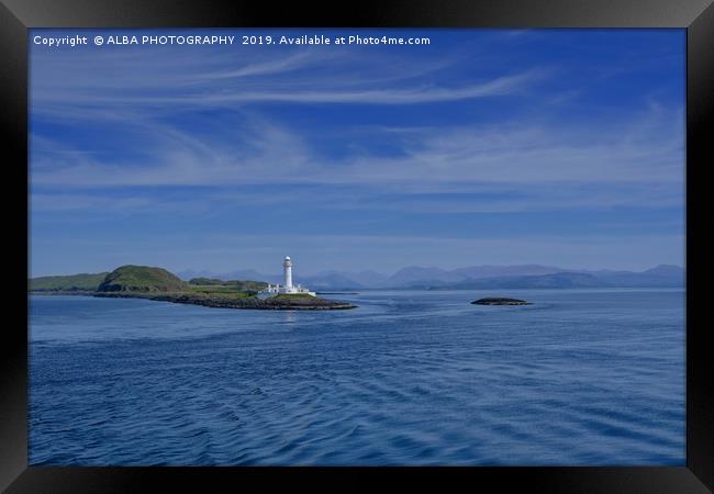 Eilean Musdile Lighthouse, Isle of Mull, Scotland. Framed Print by ALBA PHOTOGRAPHY