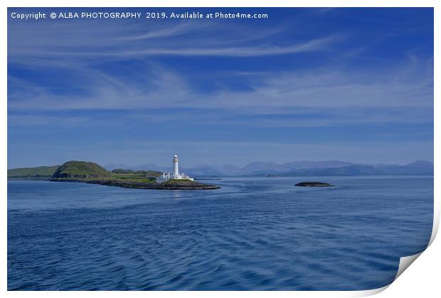 Eilean Musdile Lighthouse, Isle of Mull, Scotland. Print by ALBA PHOTOGRAPHY