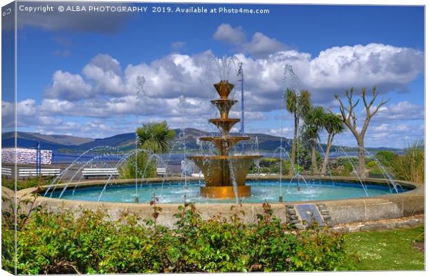 Rothesay Fountain, Isle of Bute, Scotland Canvas Print by ALBA PHOTOGRAPHY
