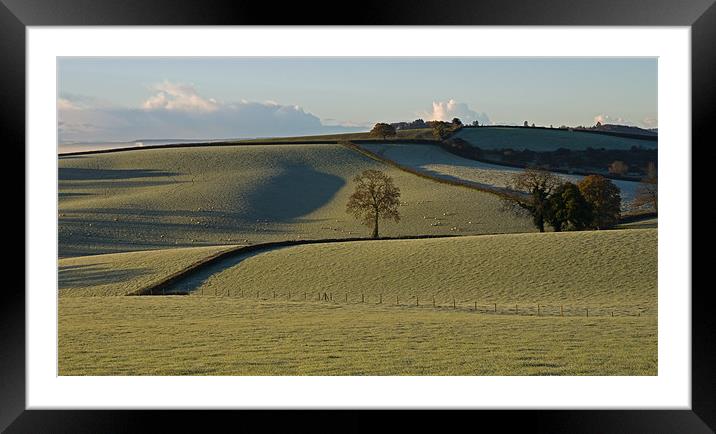 Frosted Fields, Bradninch - Mid Devon Framed Mounted Print by Pete Hemington