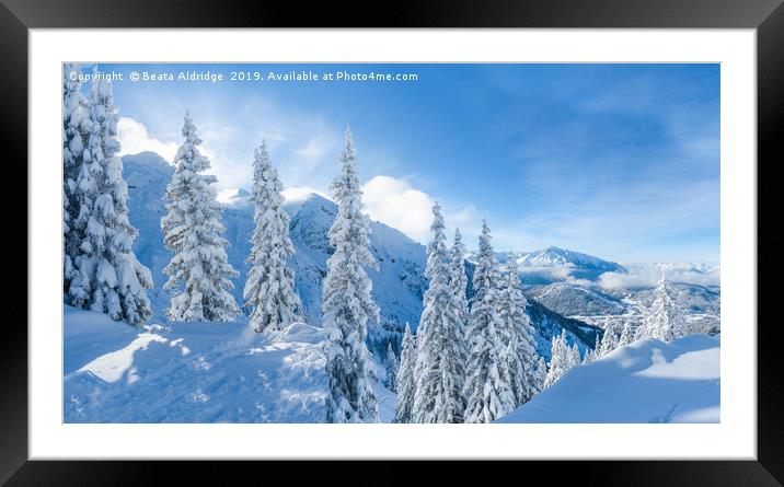 Winter in the Alps. Framed Mounted Print by Beata Aldridge