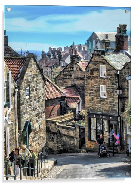 Robin Hoods, Bay , Yorkshire . Acrylic by Irene Burdell