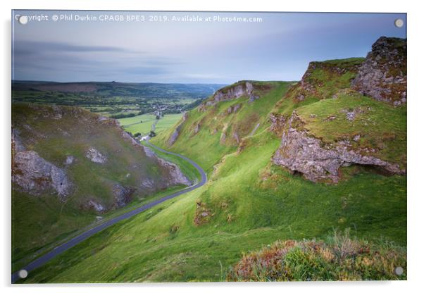 Winnats Pass Derbyshire Acrylic by Phil Durkin DPAGB BPE4