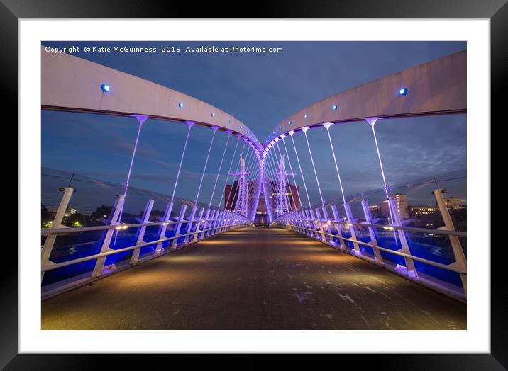 Lowry Bridge, Salford Quays Framed Mounted Print by Katie McGuinness