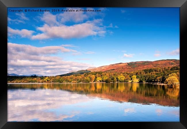 Autumn Colour on the banks of Loch Lomond Framed Print by Richard Burdon