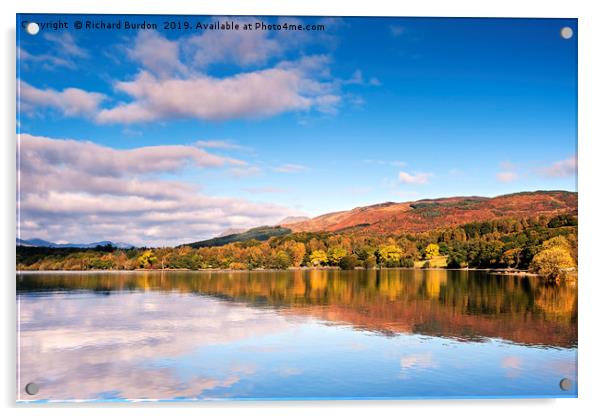 Autumn Colour on the banks of Loch Lomond Acrylic by Richard Burdon
