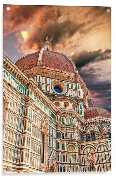 Florence Church Il Duomo Acrylic by Darryl Brooks
