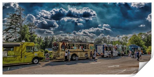 Food Truck Lot Print by Darryl Brooks