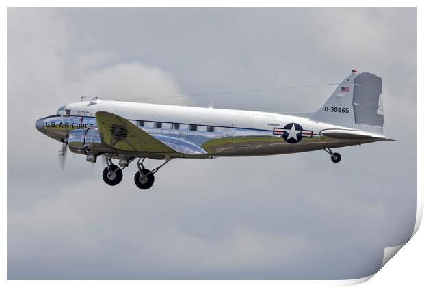 Douglas DC-3C N47E  Miss Virginia Print by Derek Beattie