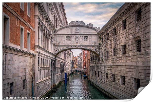 Venice - Bridge of Sighs Print by Steve Thomson
