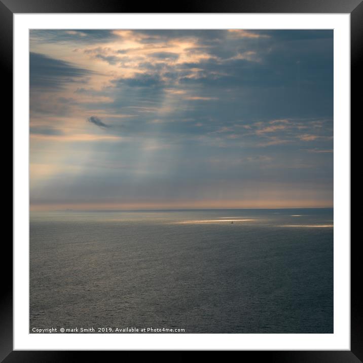 Sunlight at Sea Framed Mounted Print by mark Smith