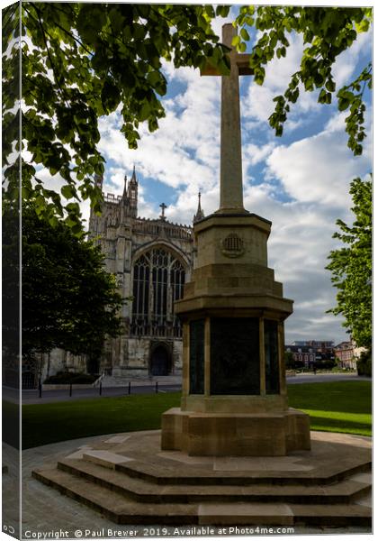 Gloucester Cathedral in Spring Canvas Print by Paul Brewer