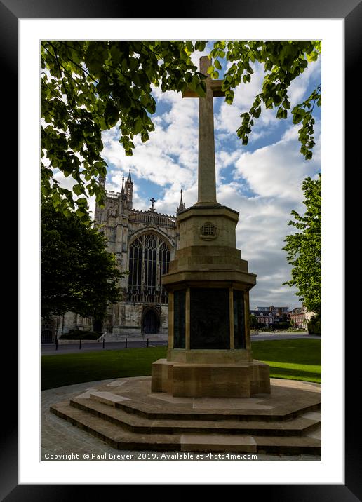 Gloucester Cathedral in Spring Framed Mounted Print by Paul Brewer