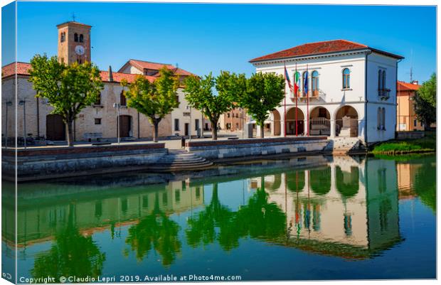 Urban Landscape with water reflection  Canvas Print by Claudio Lepri